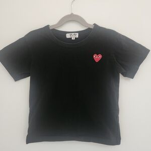 Comme des Garcons Black Tee with Red Heart